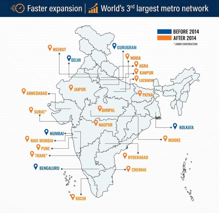 Indian Cities with Metro Network