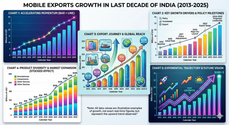 mobile exports growth of india in last decade vision2047india