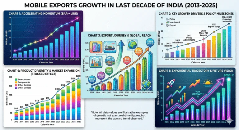 mobile exports growth of india in last decade vision2047india